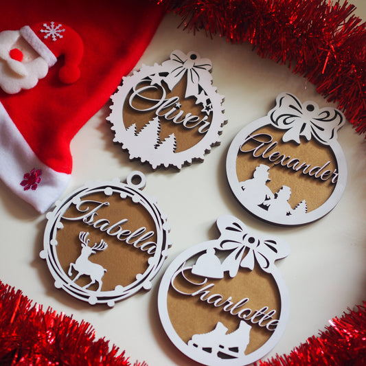 Personalized Christmas Ornaments with Names - Christmas Tree Decorations and Holiday Gifts for Kids, Adults, and Families