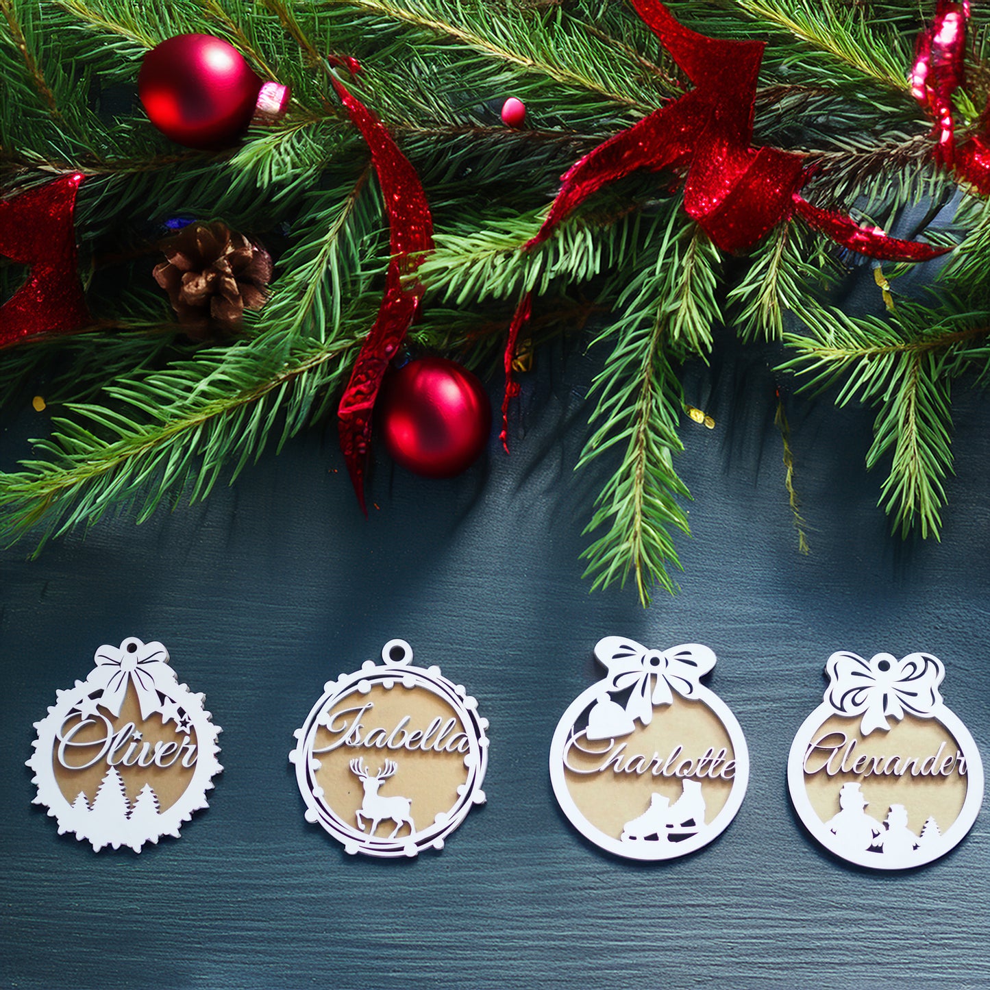 Personalized Christmas Ornaments with Names - Christmas Tree Decorations and Holiday Gifts for Kids, Adults, and Families