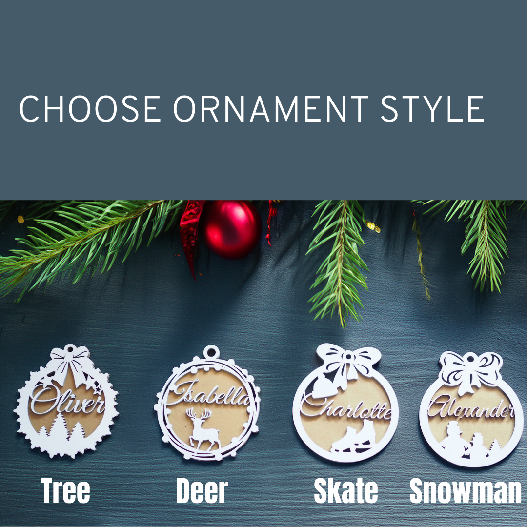 Personalized Christmas Ornaments with Names - Christmas Tree Decorations and Holiday Gifts for Kids, Adults, and Families